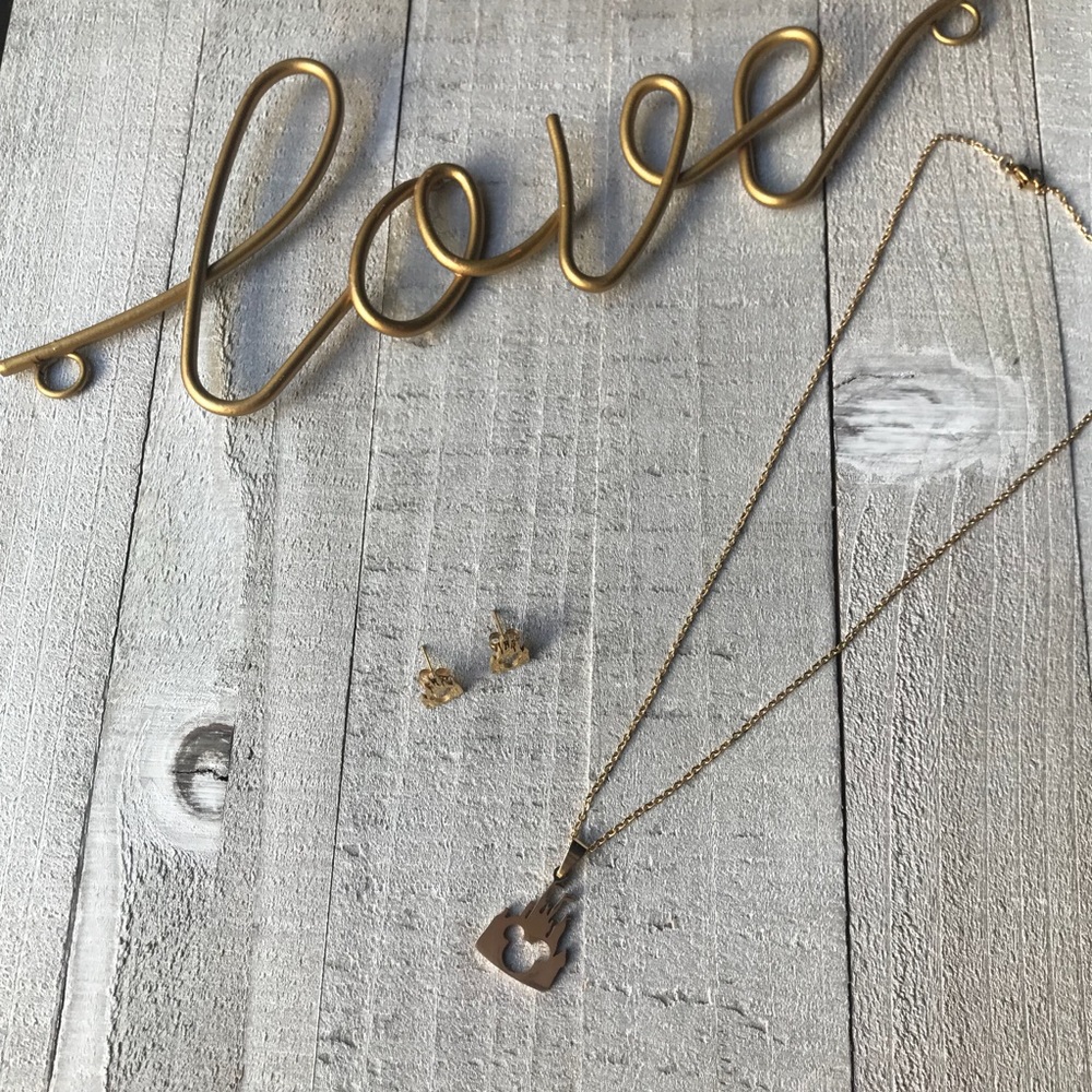 Stainless Steel Disney Castle Necklace & Earrings - Picture 4 of 8